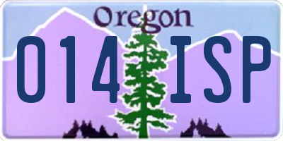 OR license plate 014ISP