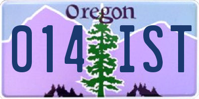 OR license plate 014IST
