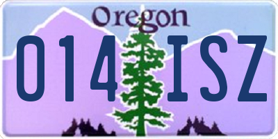 OR license plate 014ISZ