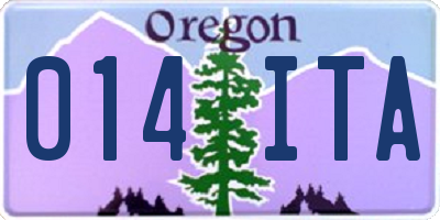 OR license plate 014ITA