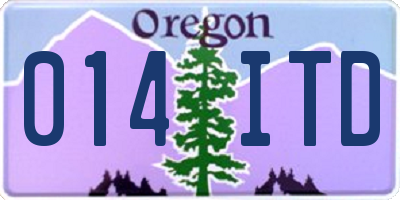 OR license plate 014ITD