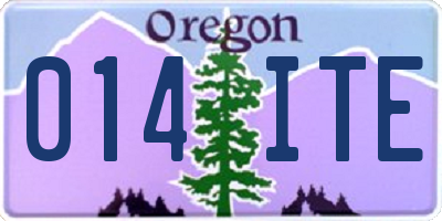 OR license plate 014ITE