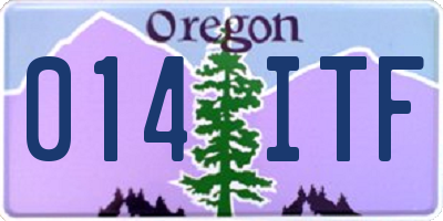 OR license plate 014ITF