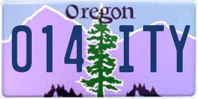 OR license plate 014ITY
