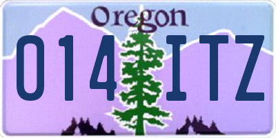 OR license plate 014ITZ