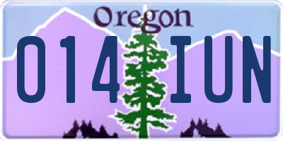 OR license plate 014IUN