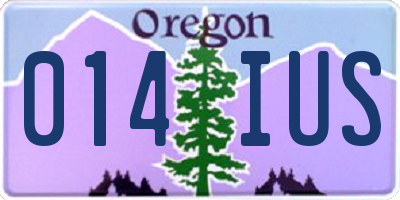 OR license plate 014IUS