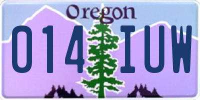 OR license plate 014IUW