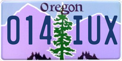OR license plate 014IUX