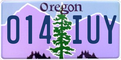 OR license plate 014IUY