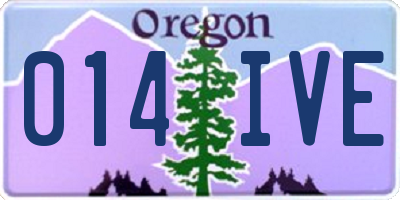 OR license plate 014IVE
