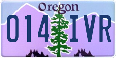 OR license plate 014IVR