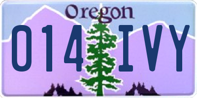 OR license plate 014IVY