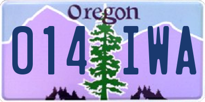 OR license plate 014IWA