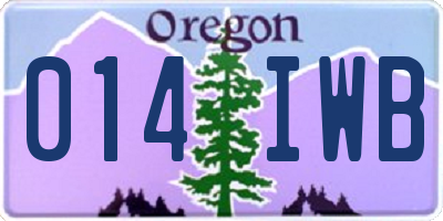 OR license plate 014IWB