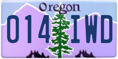OR license plate 014IWD