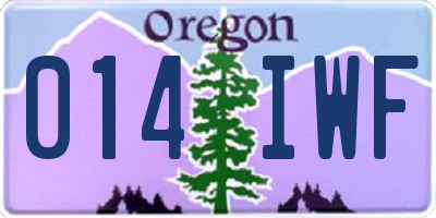 OR license plate 014IWF