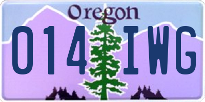 OR license plate 014IWG