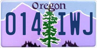 OR license plate 014IWJ