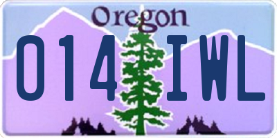 OR license plate 014IWL