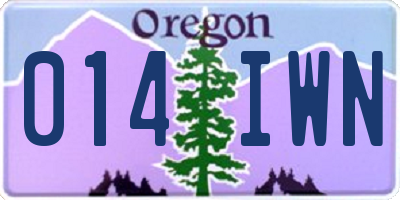 OR license plate 014IWN