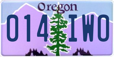 OR license plate 014IWO
