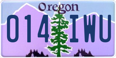 OR license plate 014IWU
