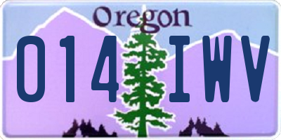 OR license plate 014IWV