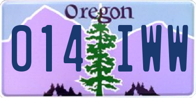OR license plate 014IWW