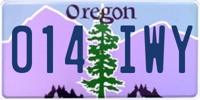 OR license plate 014IWY