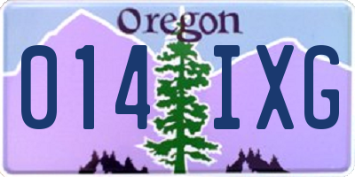 OR license plate 014IXG