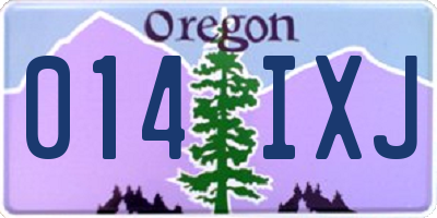 OR license plate 014IXJ