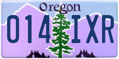 OR license plate 014IXR