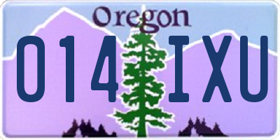 OR license plate 014IXU