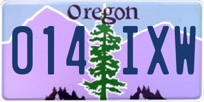 OR license plate 014IXW