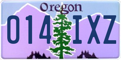 OR license plate 014IXZ
