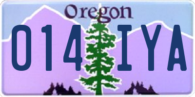 OR license plate 014IYA