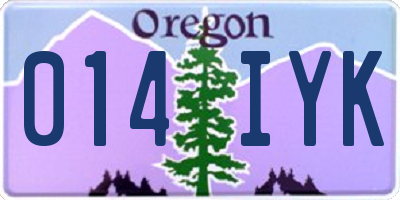 OR license plate 014IYK