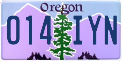 OR license plate 014IYN