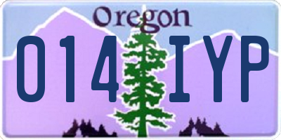 OR license plate 014IYP