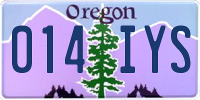 OR license plate 014IYS