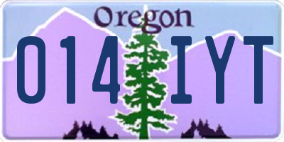 OR license plate 014IYT