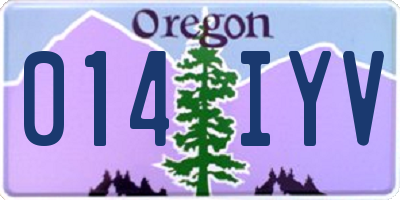 OR license plate 014IYV