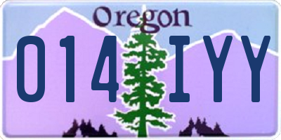 OR license plate 014IYY