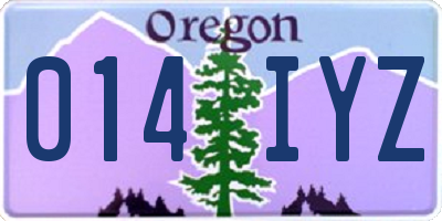 OR license plate 014IYZ