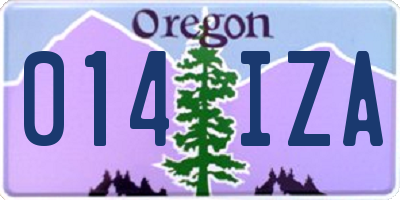 OR license plate 014IZA