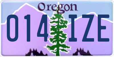 OR license plate 014IZE