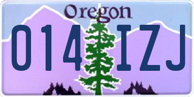 OR license plate 014IZJ
