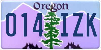OR license plate 014IZK