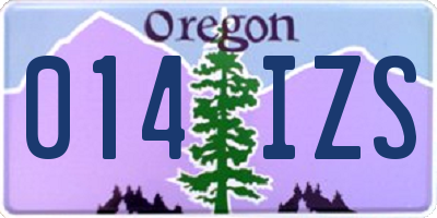 OR license plate 014IZS